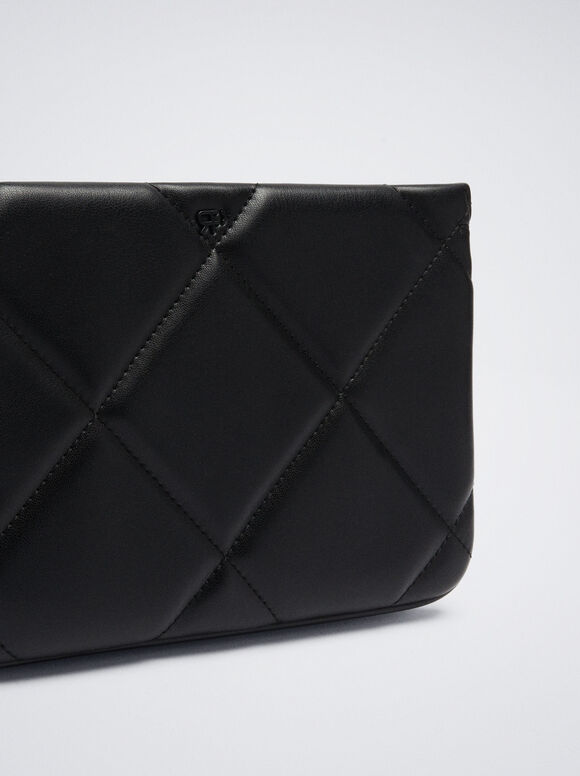 Bolsa de ombro acolchoada - Preta