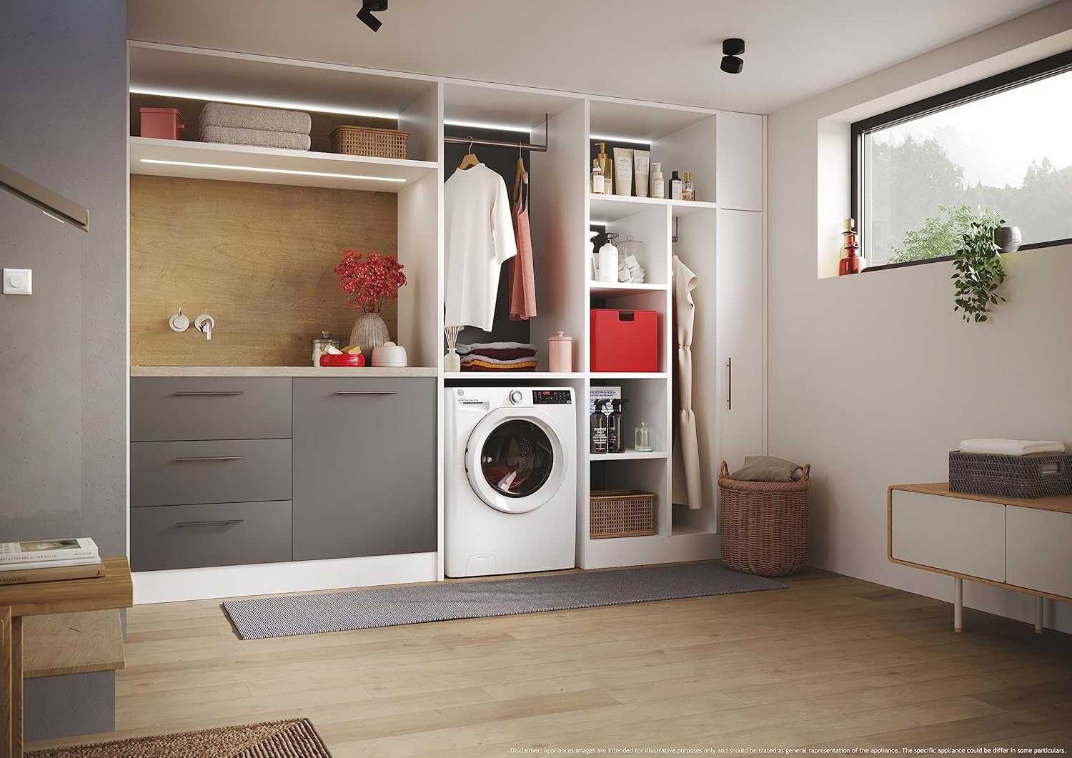 Hoover H-WASH 300 H3WP 4134TAM/1-S Waschmaschine/Energieeffizienzklasse A/Füllmenge 13 kg/Smarte Bedienung mit NFC-Technologie/BPM Inverter-Motor/Symbolblende