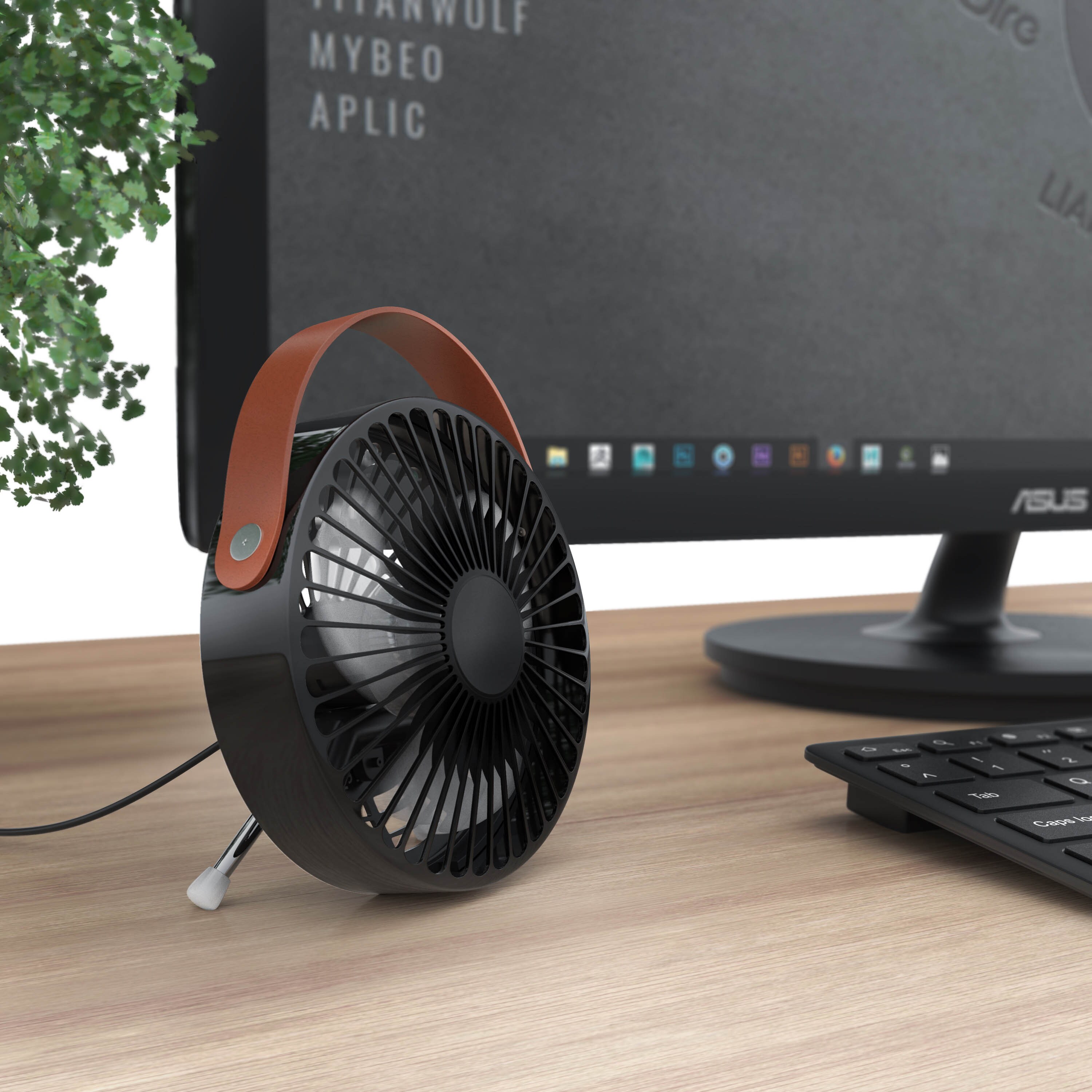 CSL - mini USB Ventilator Tischventilator - leises Betriebsgeräusch Ein Aus-Schalter - ca. 30 Grad neigbar - Schreibtischventilator im Design Look