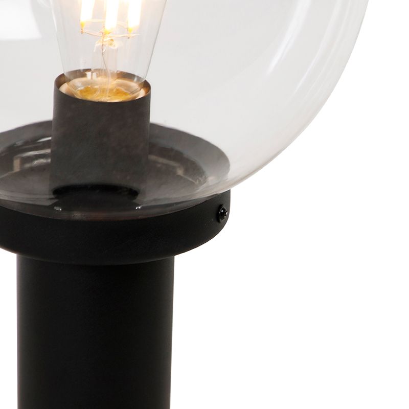 Staande buitenlamp zwart met heldere bol 50 cm IP44 - Sfera