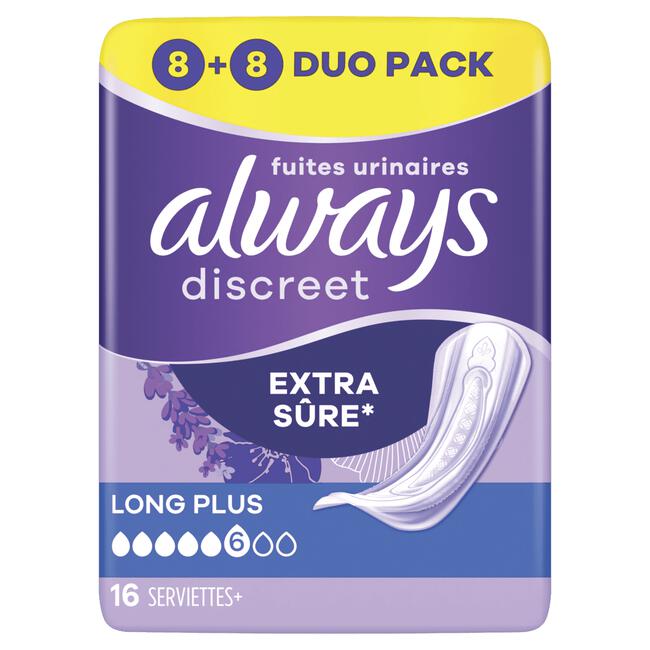 Always Discreet Incontinentieverband Long Plus 2x8 Stuks