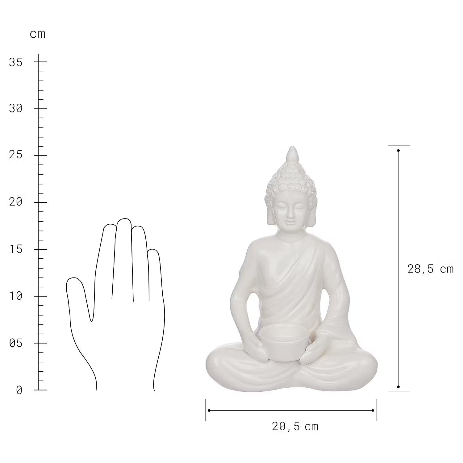 BUDDHA Deko-Statue mit Teelichthalter