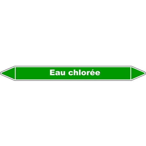 Marqueur de tuyauterie - Eau chlorée - Vinyle laminé - NFX 08-105