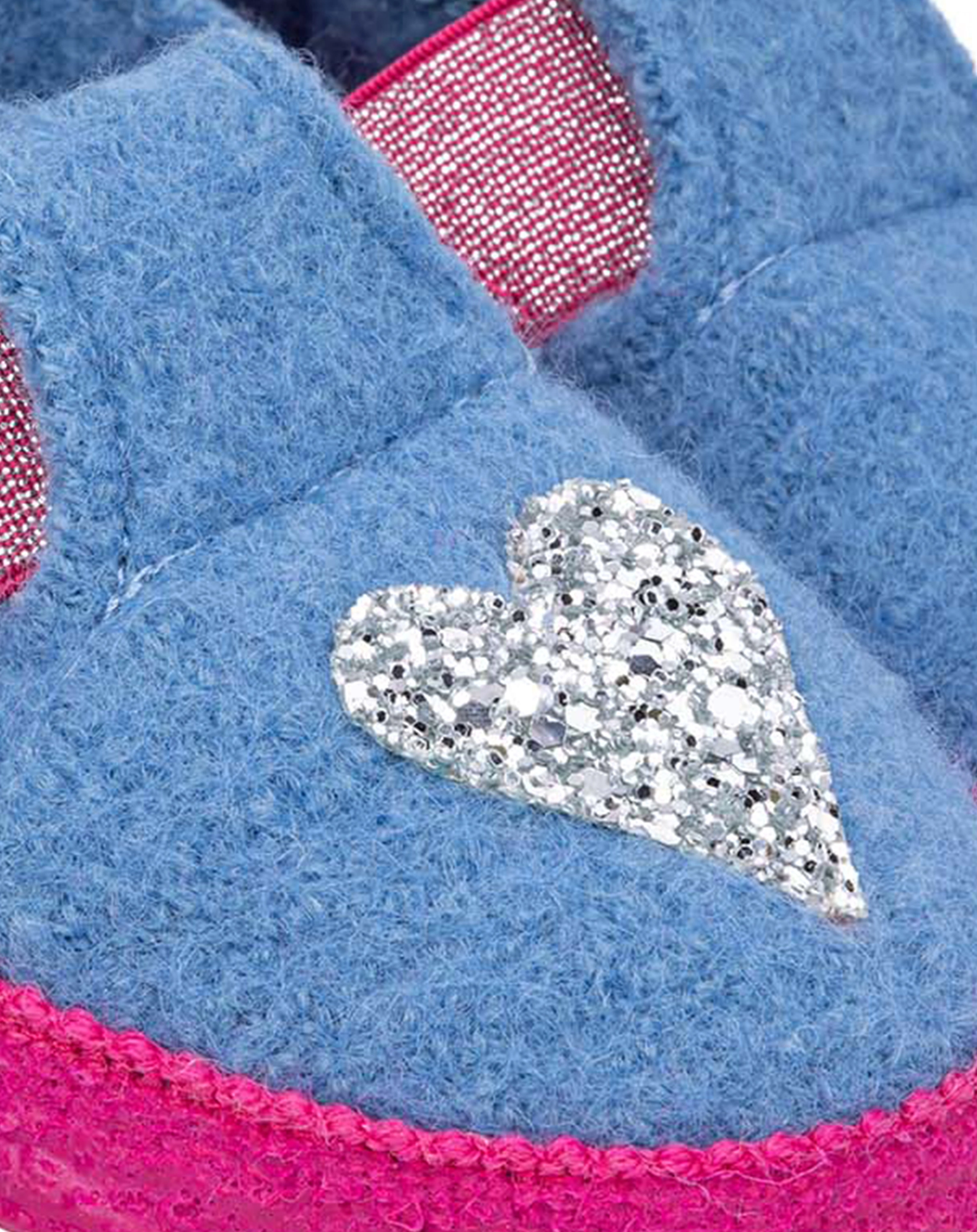 Schlupf-Hausschuhe HEARTBREAK in hellblau