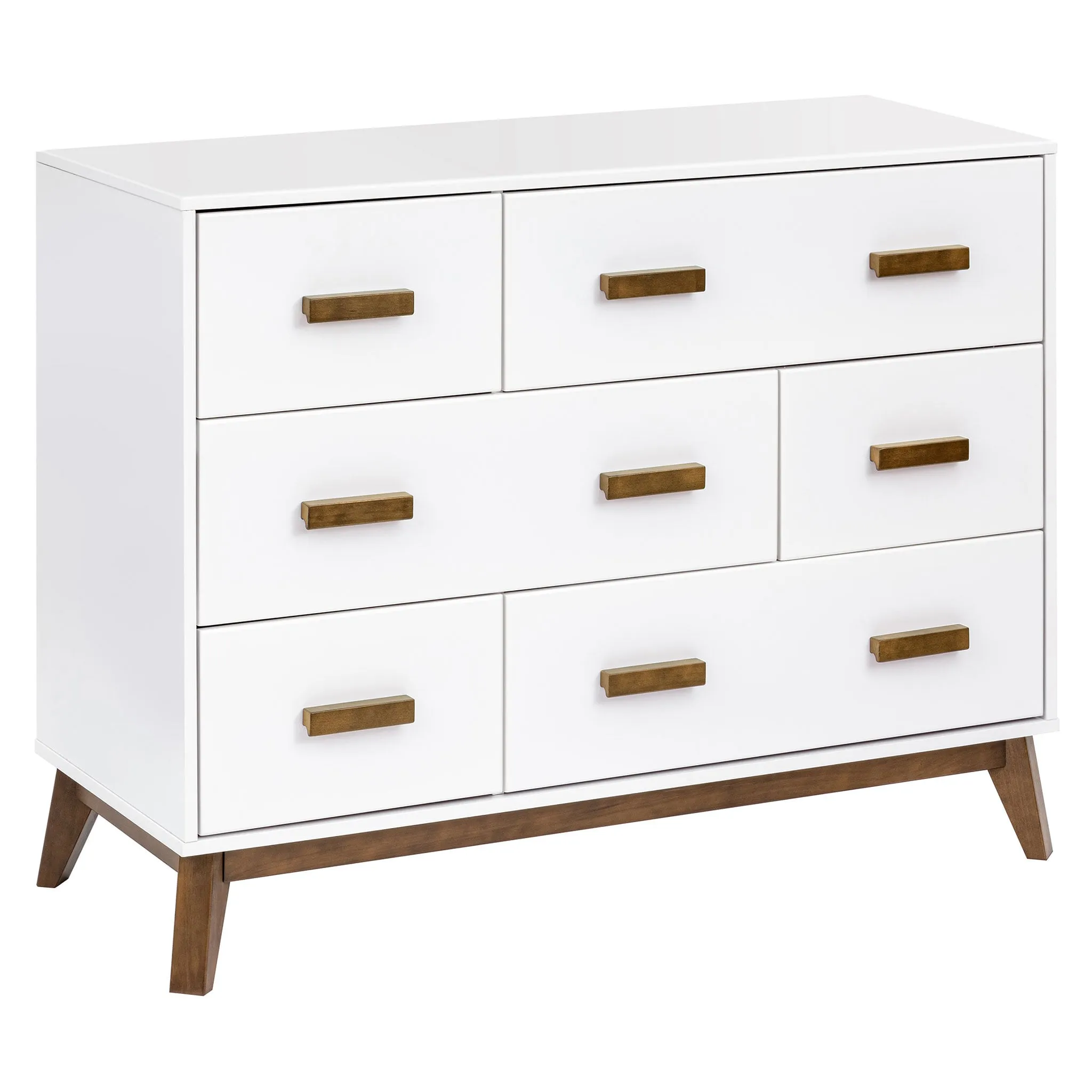 Babyletto Bureau 6 tiroirs Scoot - Blanc  Naturel Noisette