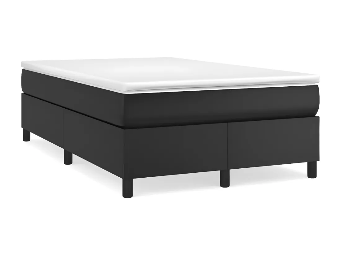 Sommier tapissier avec matelas Noir 120x200 cm Similicuir