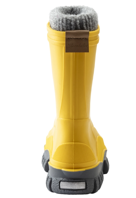 (1 Paar) Gr. 24/25 Gefütterte Kinder Gummistiefel Warme Outdoor Regen Schuhe (5652371 025115) - Gelb