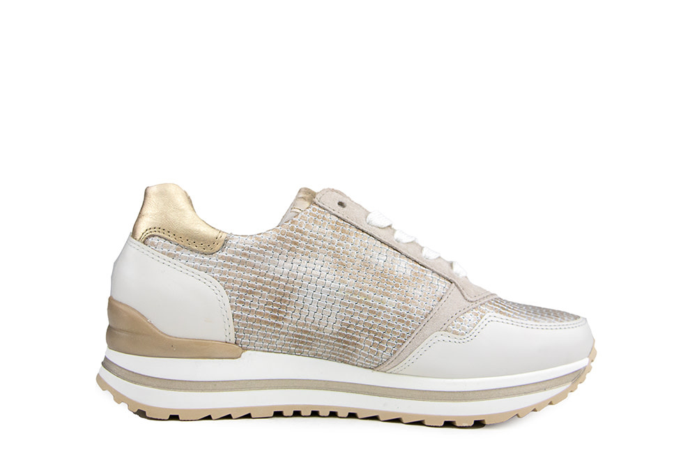 Gabor Sneaker Raffia Beige Offwhite Platin