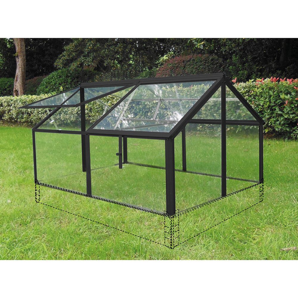 DRIVHUS GAIA JUMBO TIL PALLKARM SVART/GLASS 120X80CM