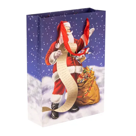 Idena Geschenktasche Weihnachten Santa Liste 23cm FSC-Mix