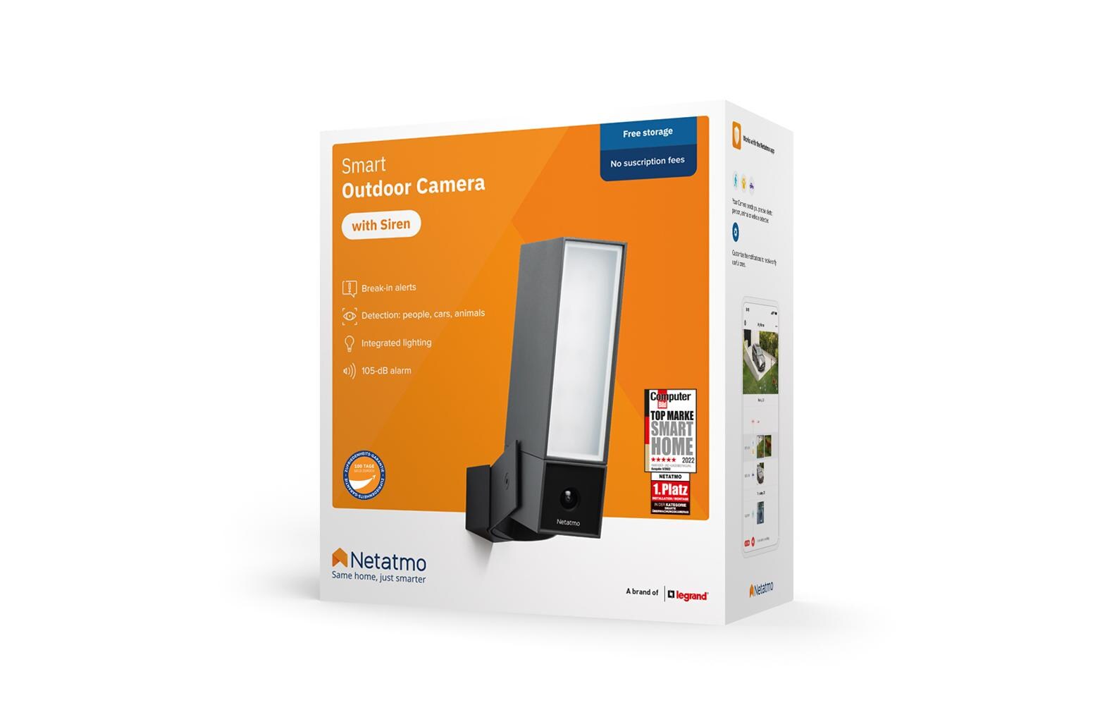 Netzwerkkamera Smarte Aussenkamera mit Sirene<br>Netatmo Smarte Aussenkamera mit Sirene
