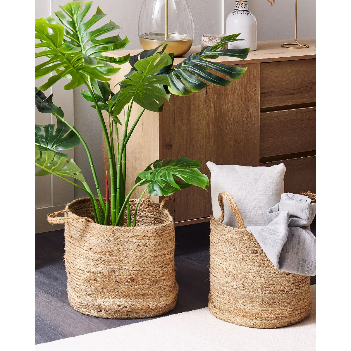 Beliani Corbeilles KAELLA en jute beige