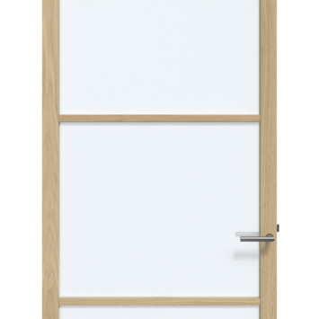 Arne & Bodil binnendeur ABE101 satijnglas - licht eiken houtlook afwerking