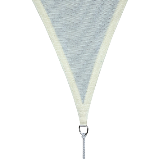 Toldo triangular de 5x5x5m, cor creme, para camping.
