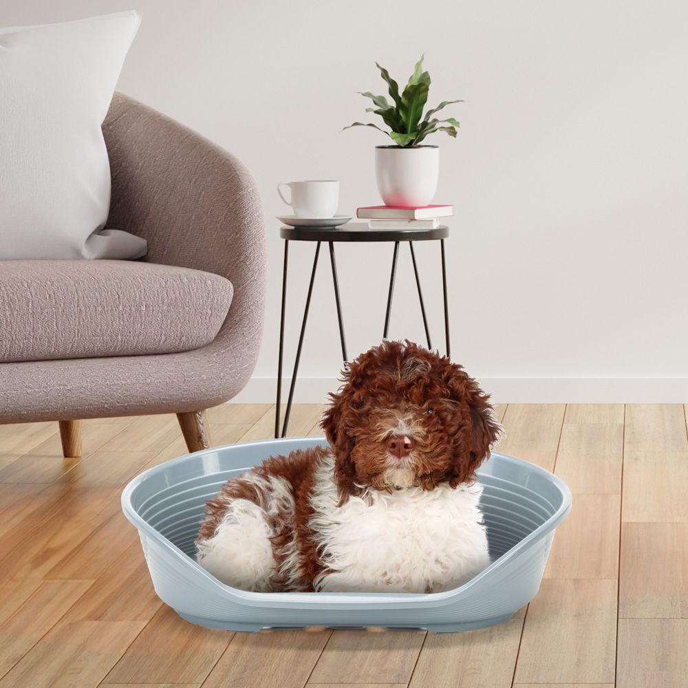 Ferplast panier chien en plastique siesta deluxe 8, lit pour chien, niche chien intérieur, panier pour chiens avec antidérapant,