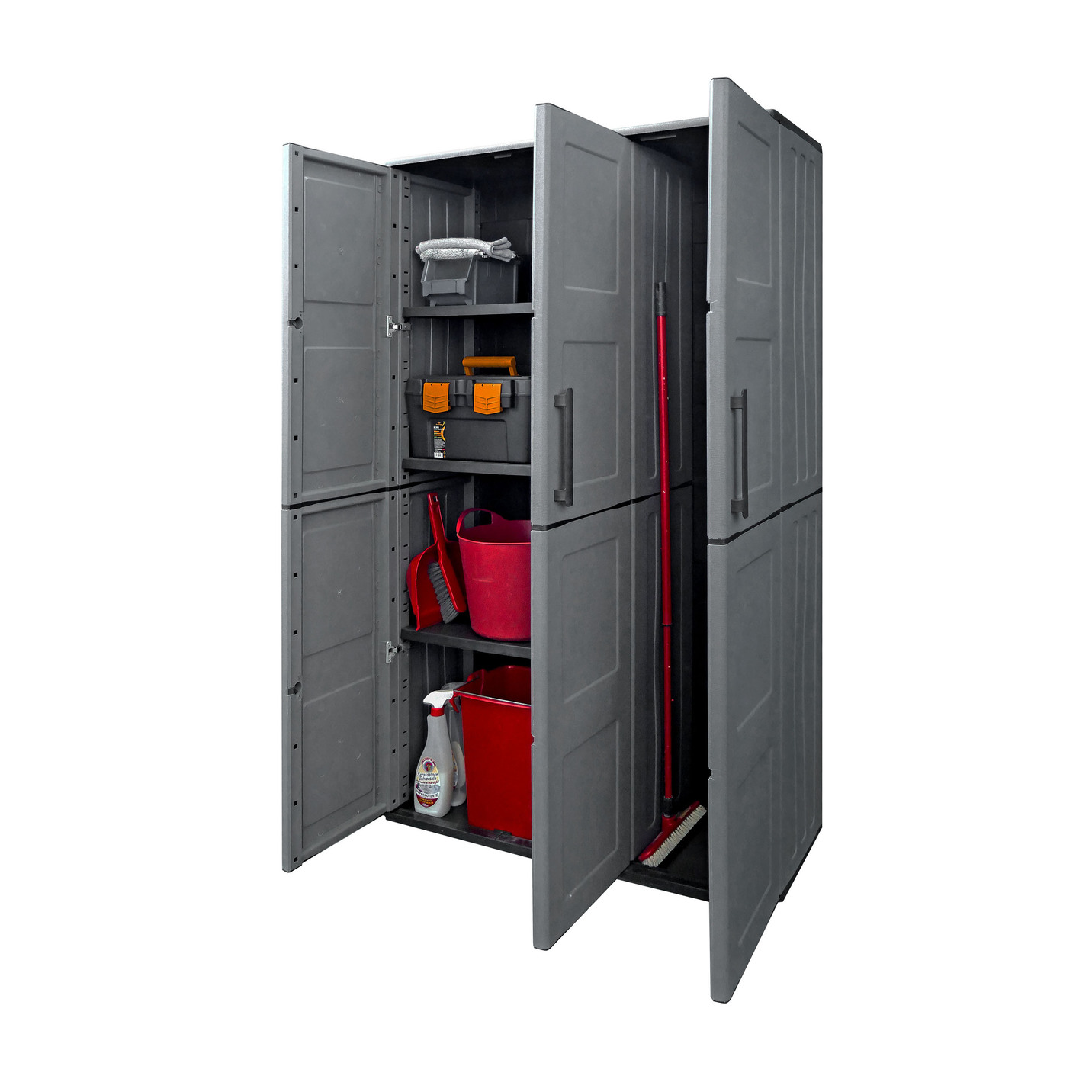 Gartenschrank mit soliden Stahlscharnieren