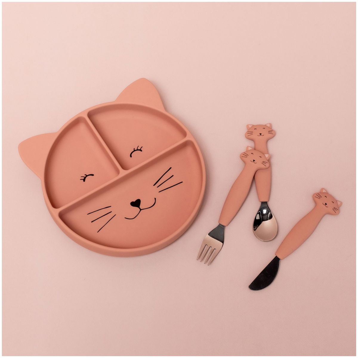 trixietrixie   Silikon Esslernteller mit Saugnapf Mrs. Cat