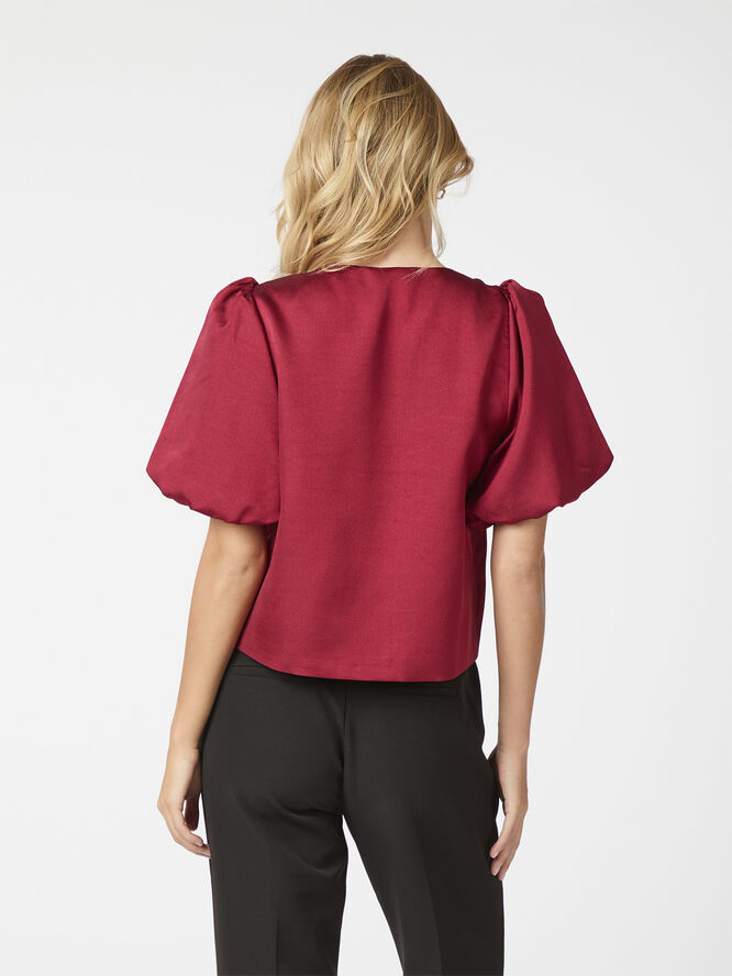 Neo Noir Aska Dull Satin Blouse Wine