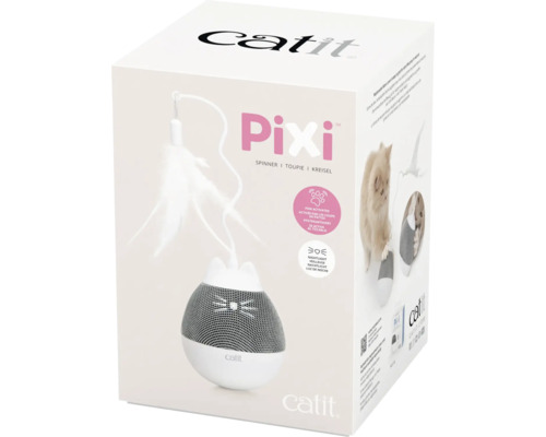 catit Pixi Spinner snack dispenser, interactief, wit & grijs, geactiveerd door aanraking