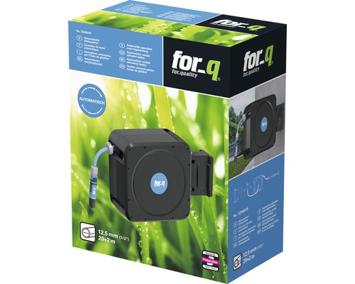 Wandslangbox voor_q FQ-WSB medium met automatische oprolfunctie inclusief 20m tuinslang 1/2