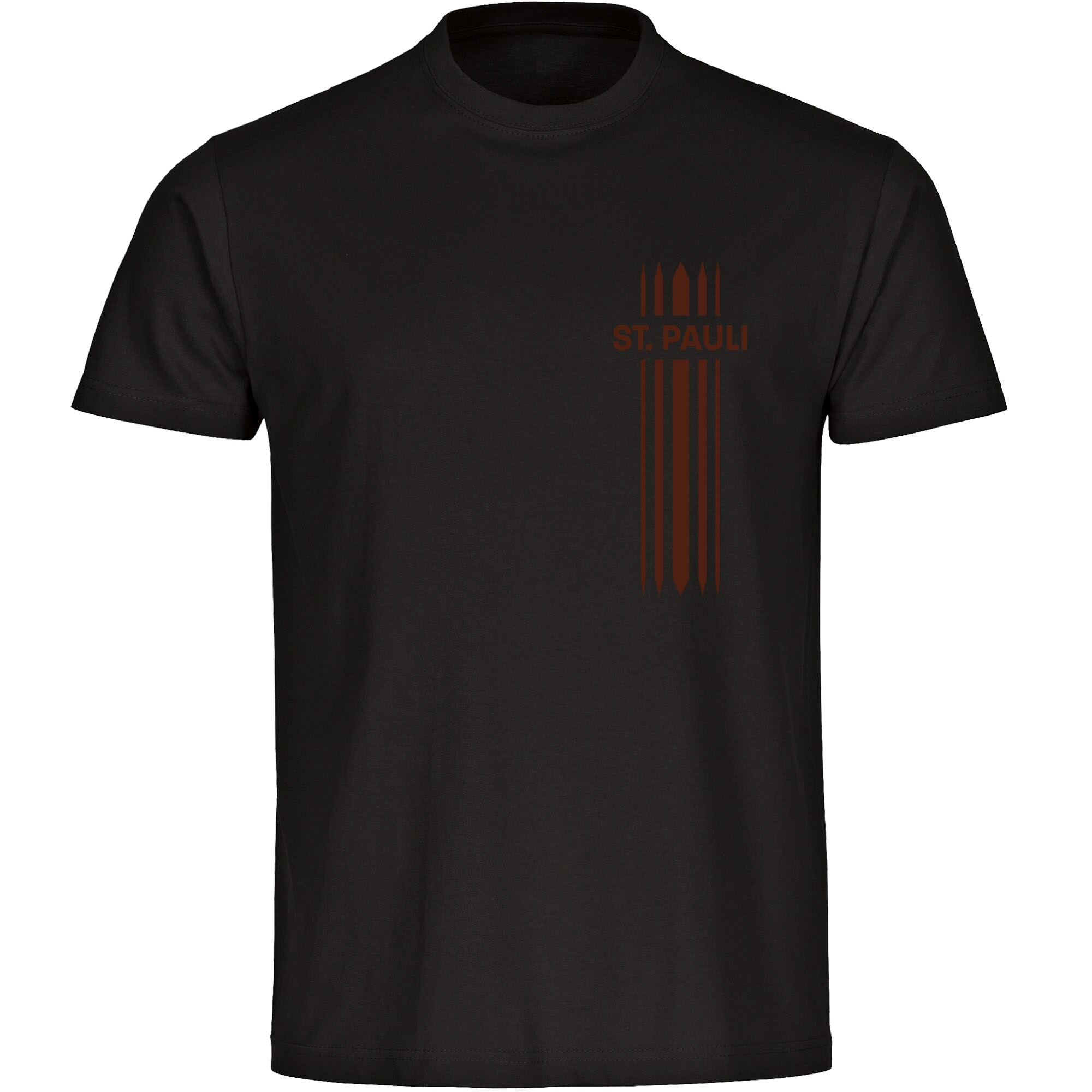 multifanshop® Kinder T-Shirt - St. Pauli - Streifen - Druck braun