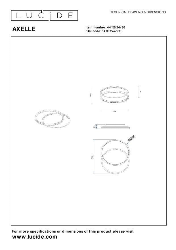 Axelle plafondlamp LED zwart