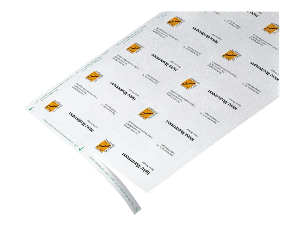 Sigel DP830 - Mikroperforeret - skinnende hvid - 85 x 55 mm - 185 g/m² - 150 kort (15 ark x 10) visitkort
