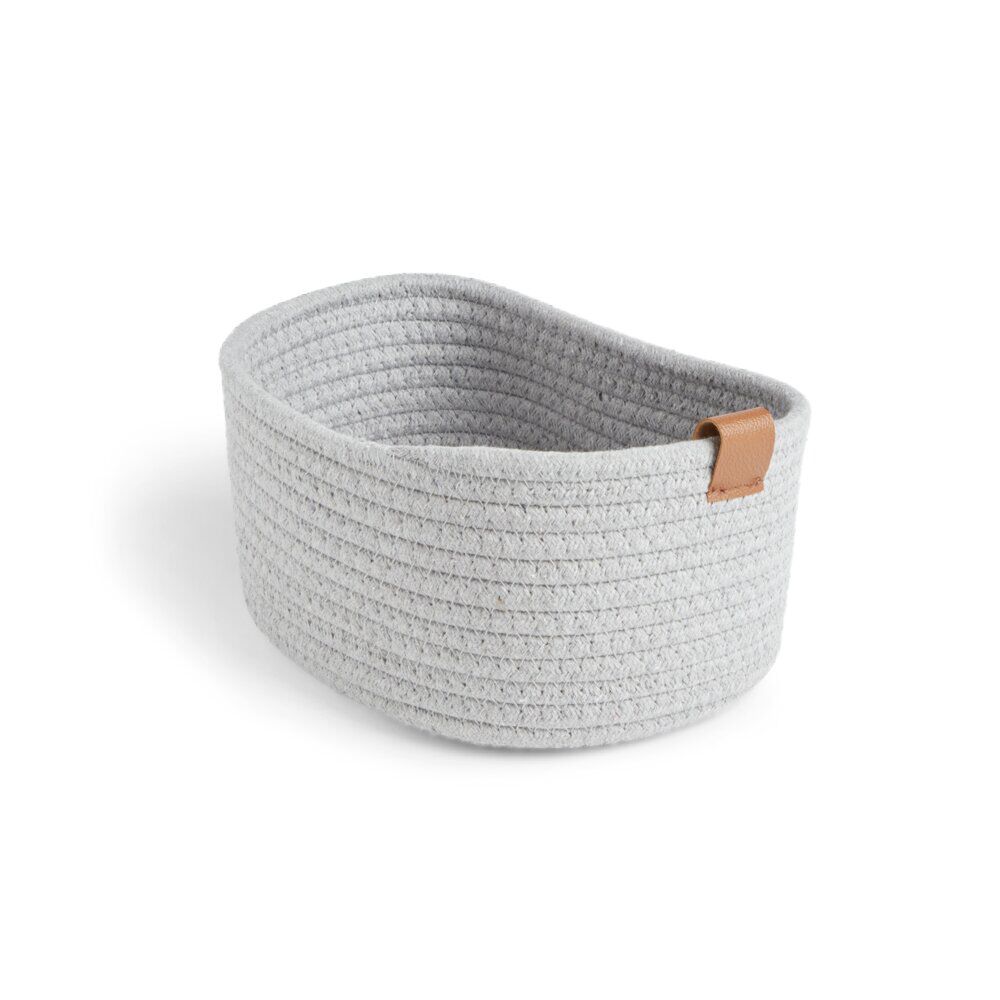 Panière de rangement coton tressé rose 22x16xH11cm - petit modèle