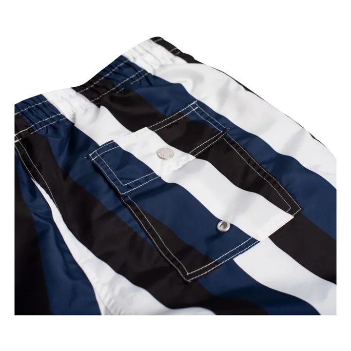 Bather Short de Bain Rayures Recyclé | Bleu noir
