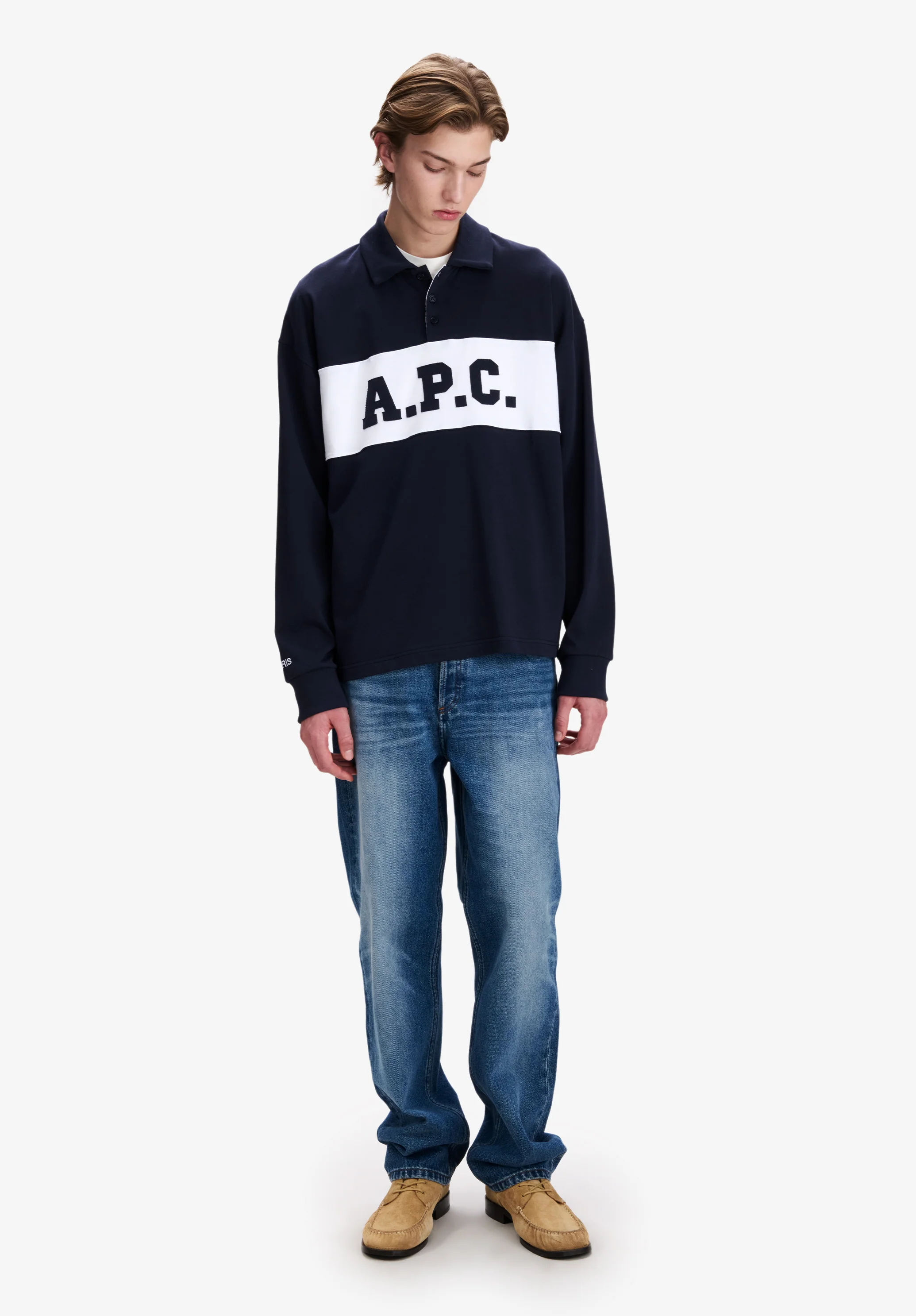 Polo de rugby A.P.C. bleu marine - Dark navy