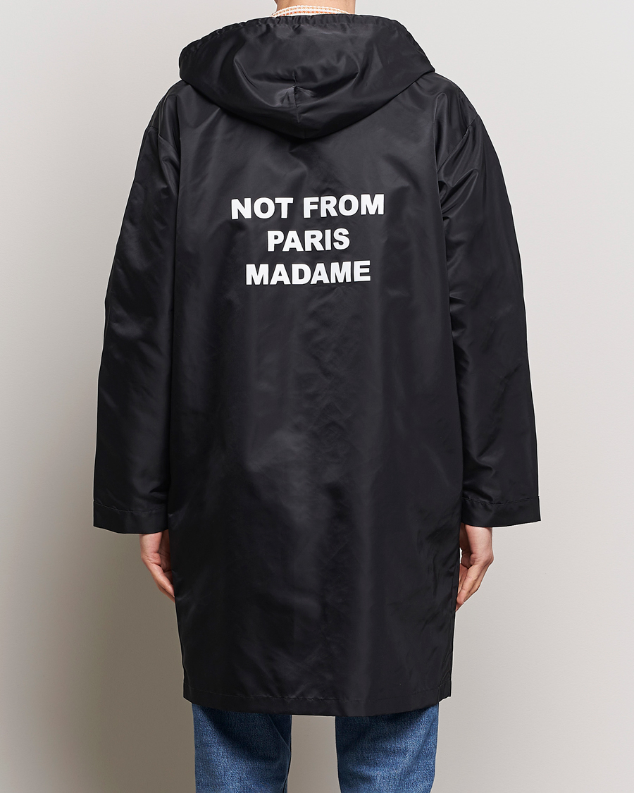 Drôle de Monsieur La Parka Slogan Coat Black