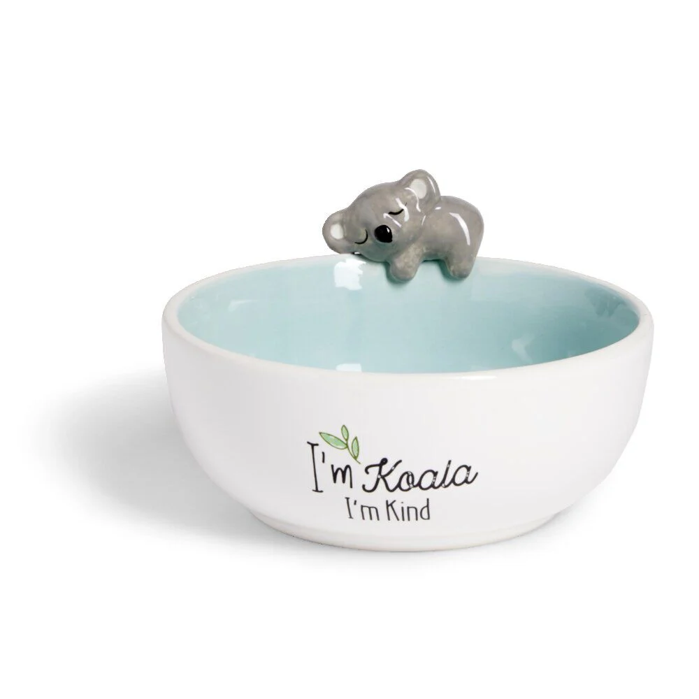 Bol koala dolomite blanc et bleu Ø14,5cm