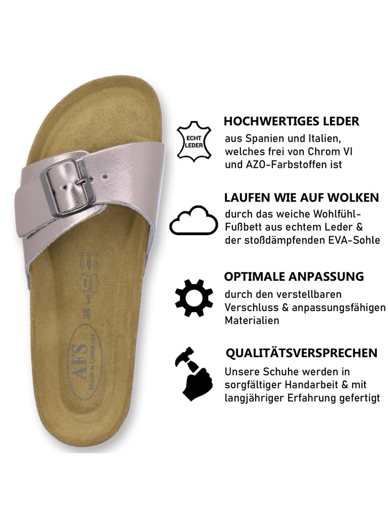 modische Pantoletten Damen metallic