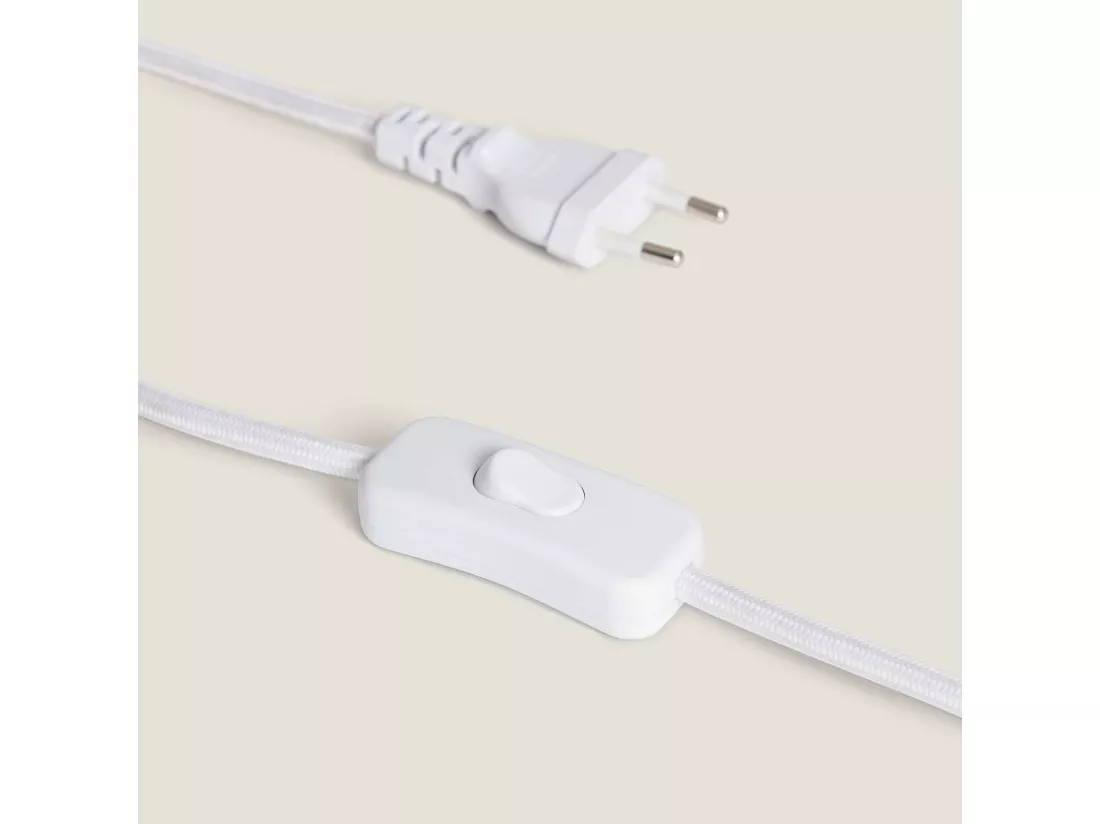 Lampe à Poser Porcelaine et Tissu Monduver Blanc