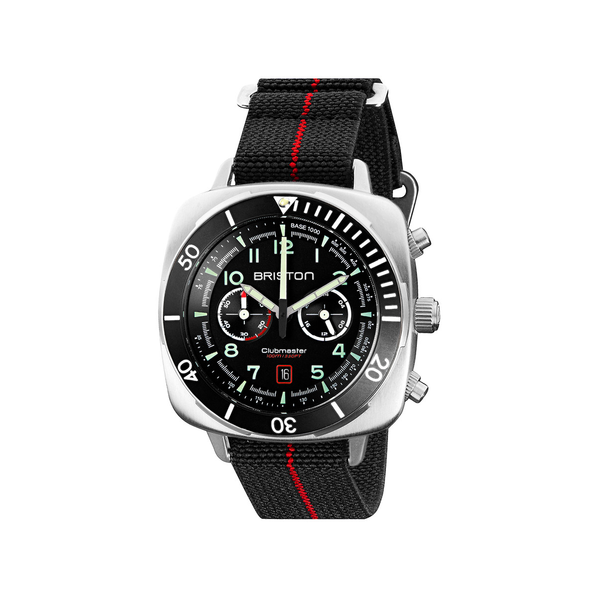 Montre BRISTON clubmaster outdoor homme bracelet tissu bleu marine