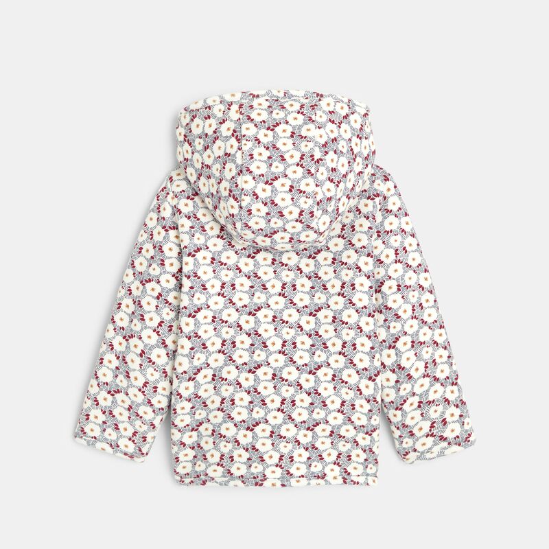 Veste réversible imprimée et doublure fausse fourrure bébé fille