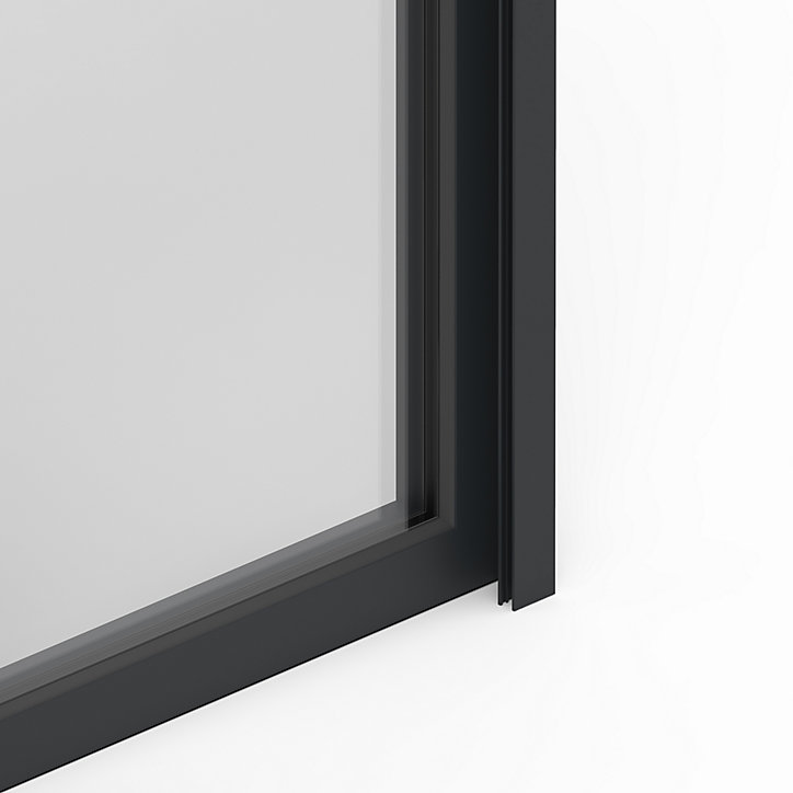 Fenêtre alu 1 vantail oscillo-battant + volet roulant électrique GoodHome gris - l.40 x h.65 cm, tirant droit
