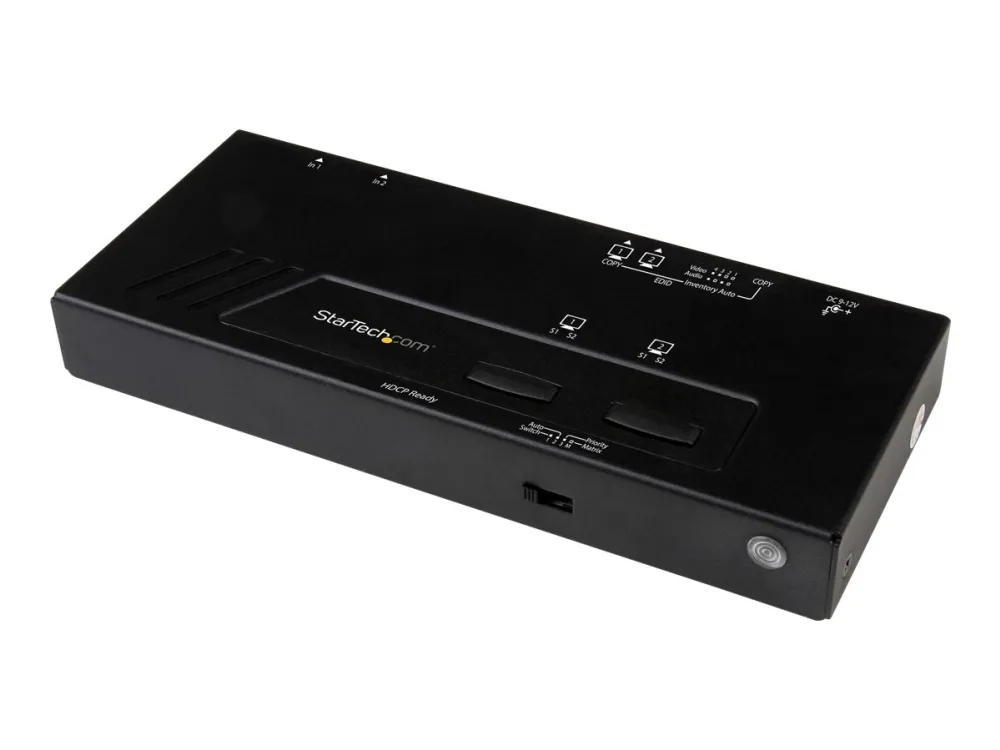 StarTech.com 2x2 HDMI Matrix Switcher - 4K UltraHD HDMI Switch with Fast Switching, Auto-Sensing and Serial Control (VS222HD4K) - Video-/audioswitch - 2 x HDMI - desktop