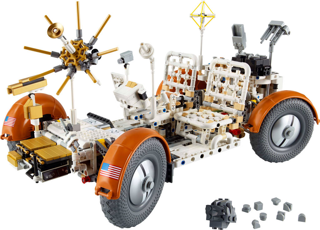 42 stikkersNASA Apollo maanwagen – LRV Decoratie en Bouwpakket voor Volwassenen 42182 Technic