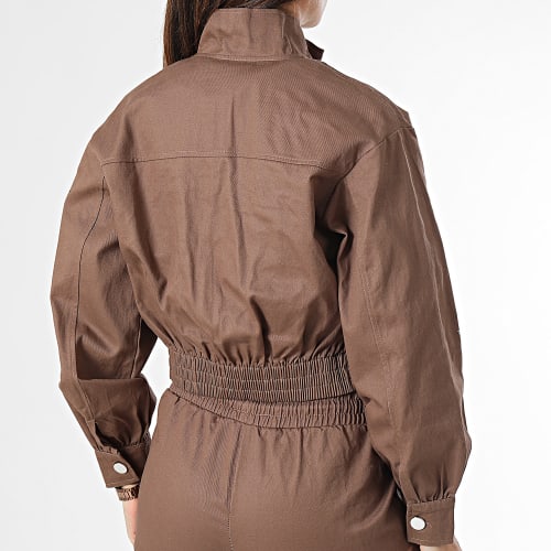 Ensemble Veste Zippée Et Pantalon Cargo Femme Marron
