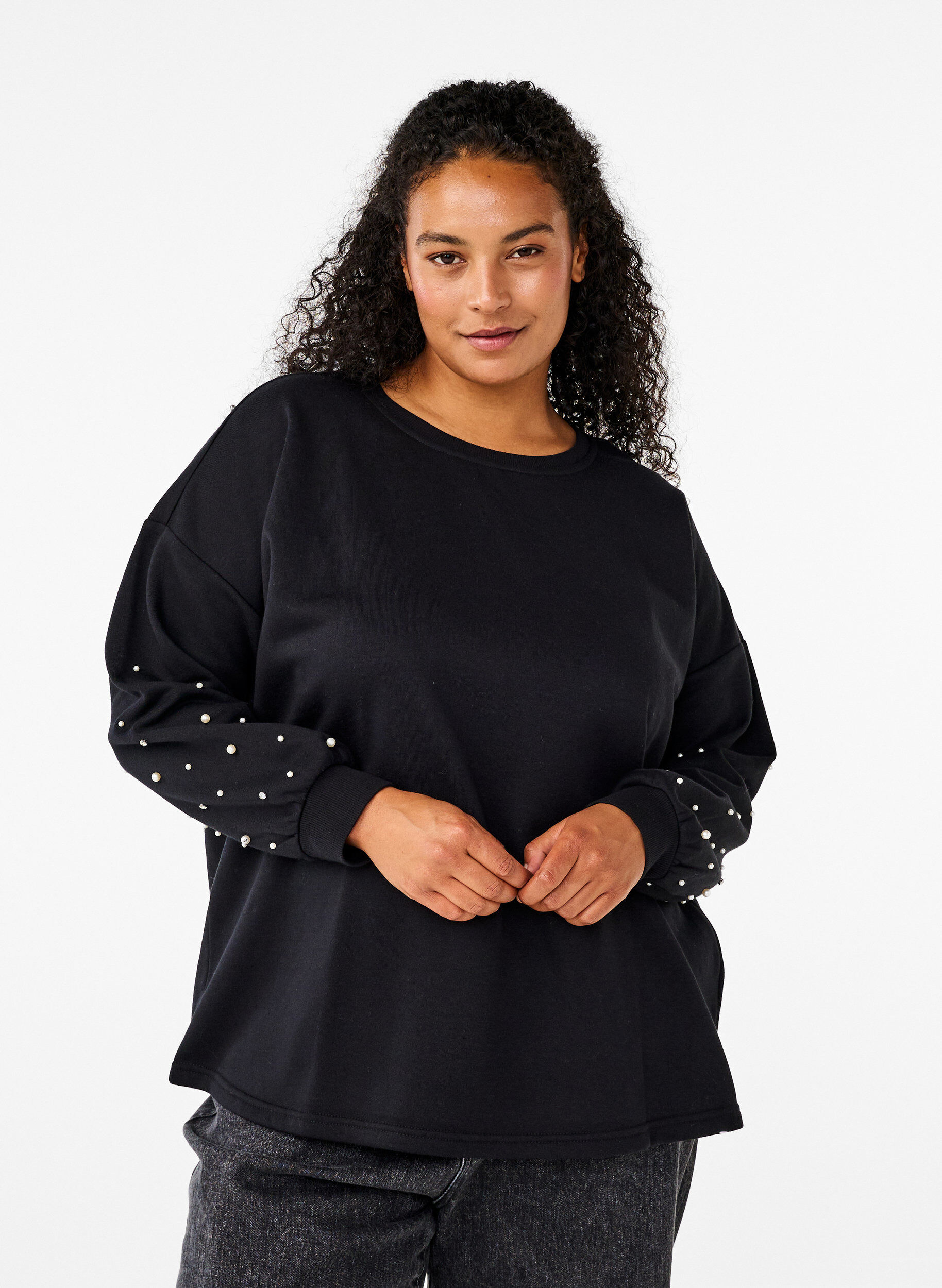 Sweatshirt med perler