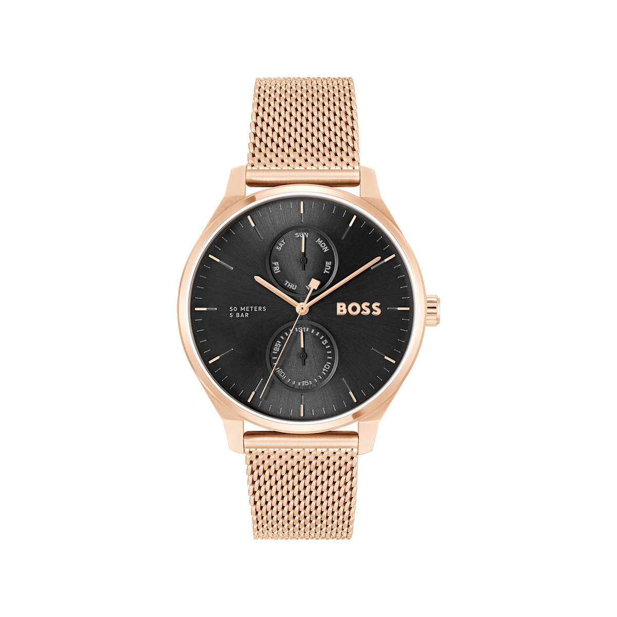 Montre BOSS business homme bracelet acier doré rose