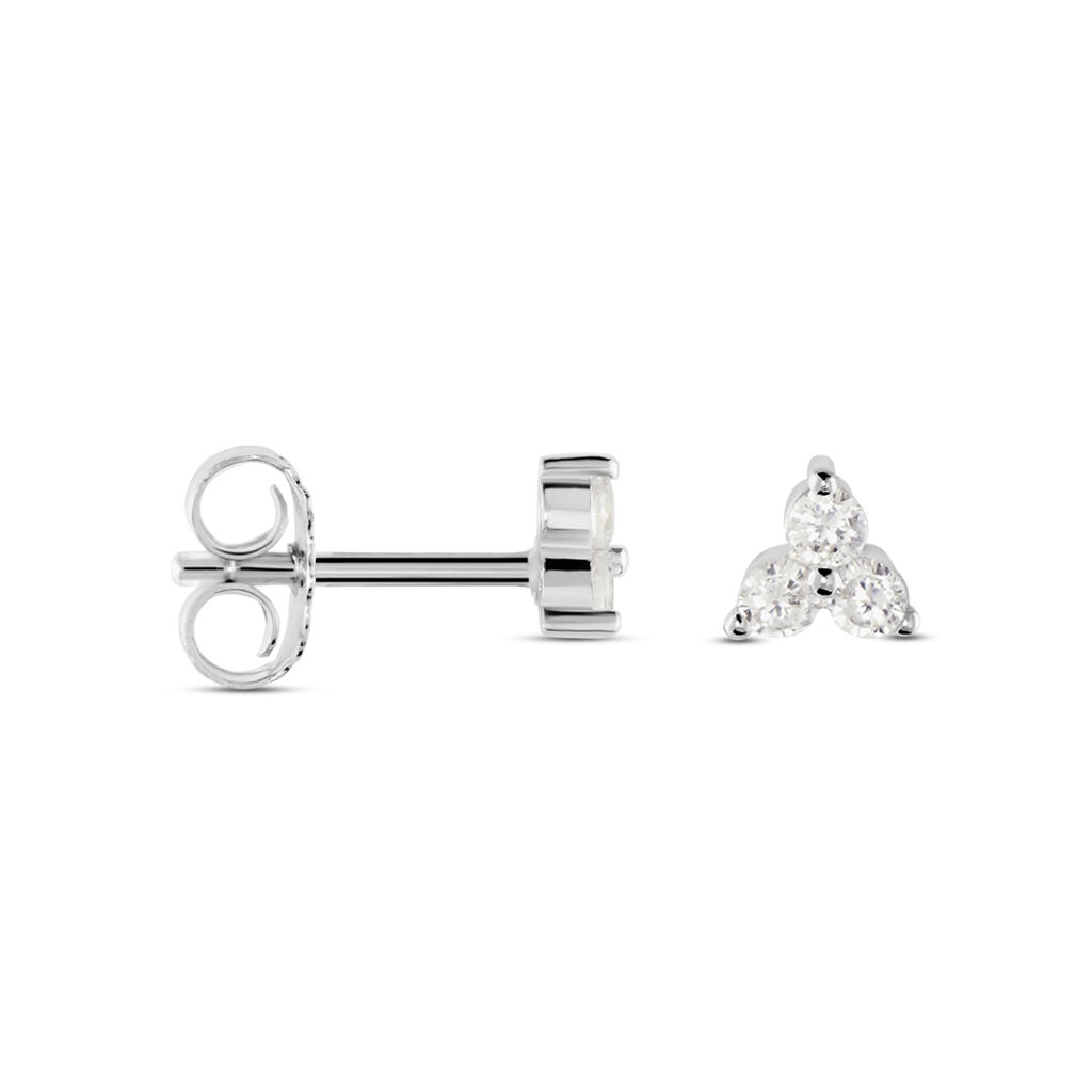 Boucles D'oreilles Puces Argent Blanc Ursmer Oxydes De Zirconium