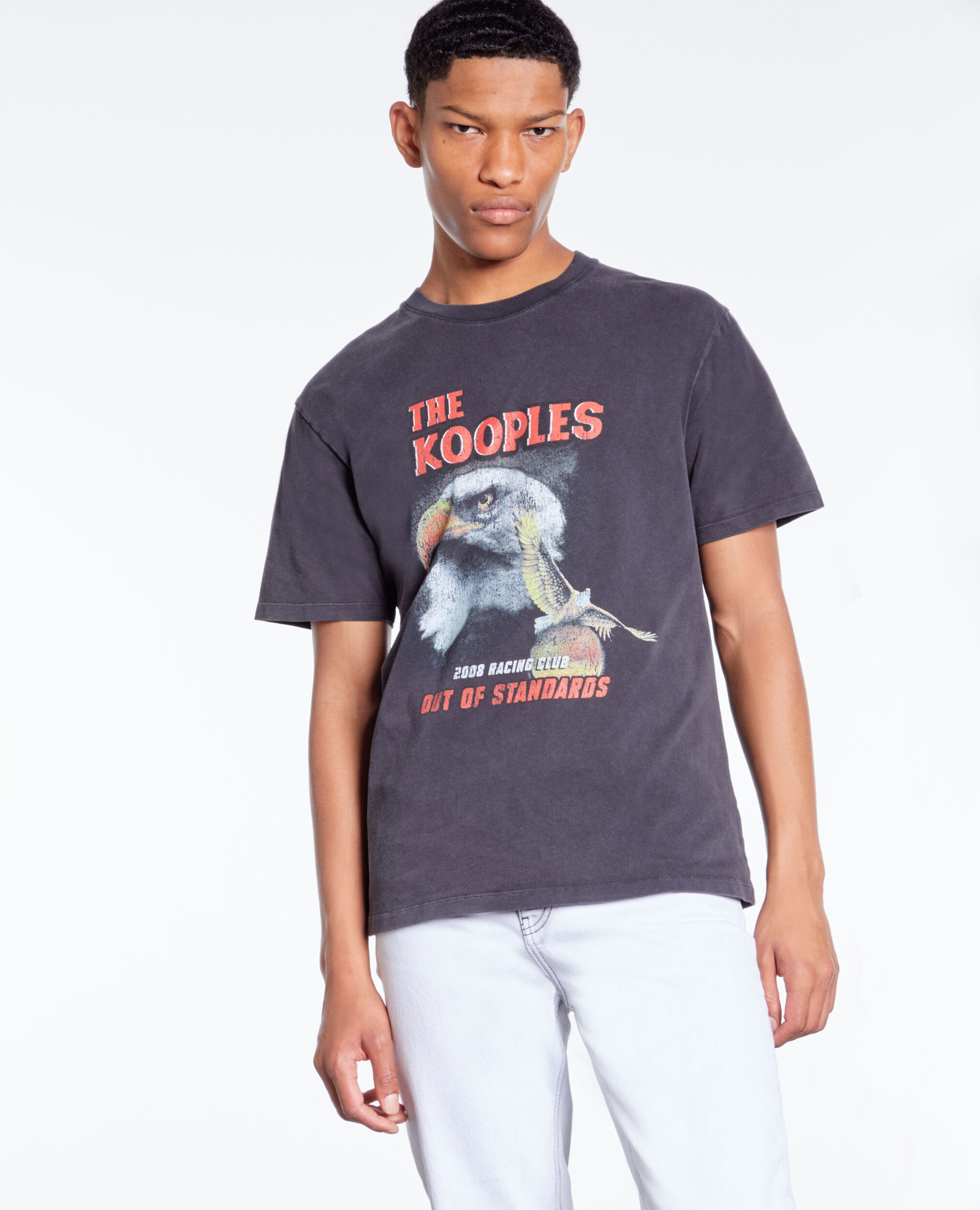T-shirt noir avec sérigraphie Eagle