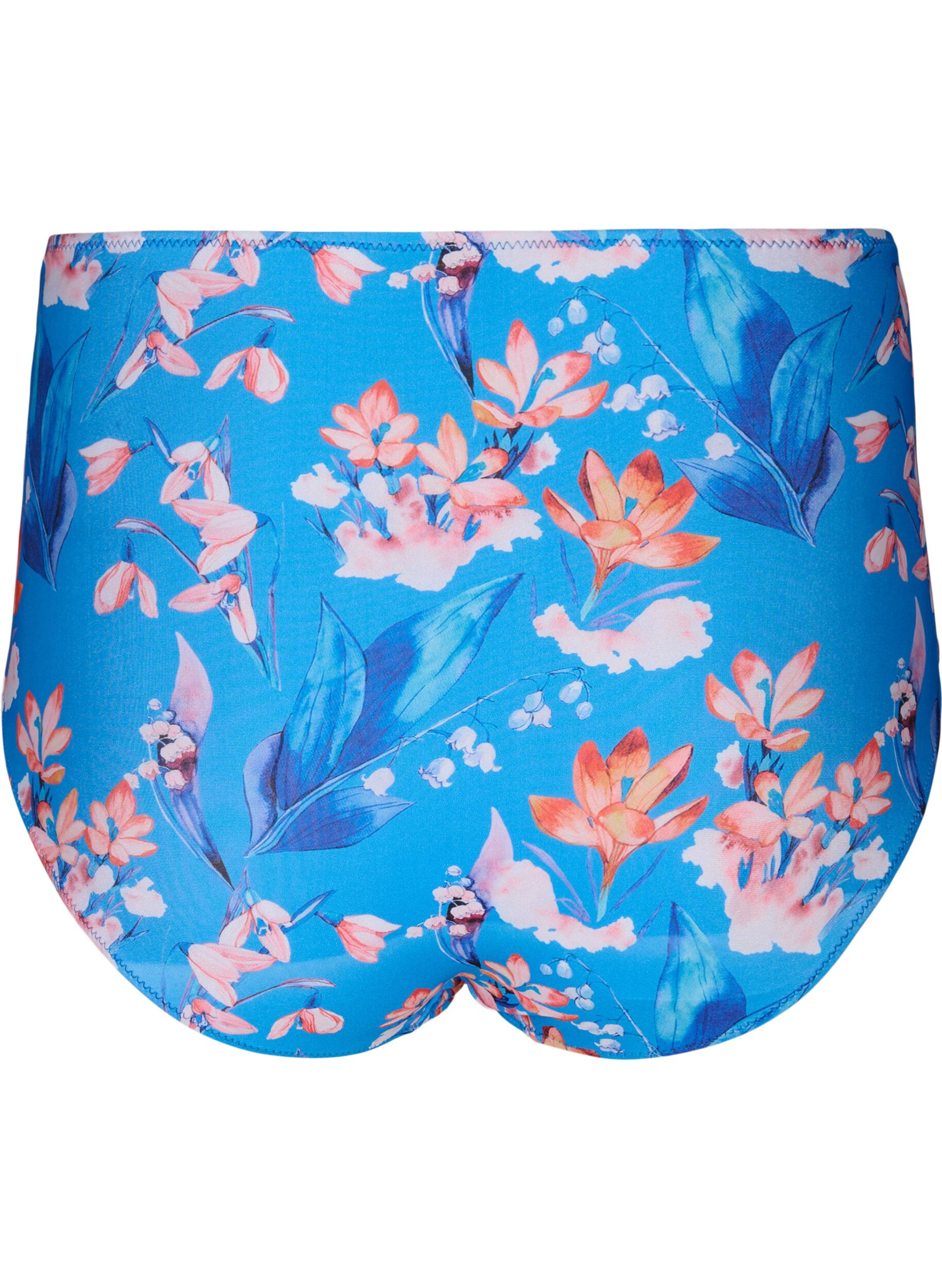 Ekstra højtaljet bikini underdel med print
