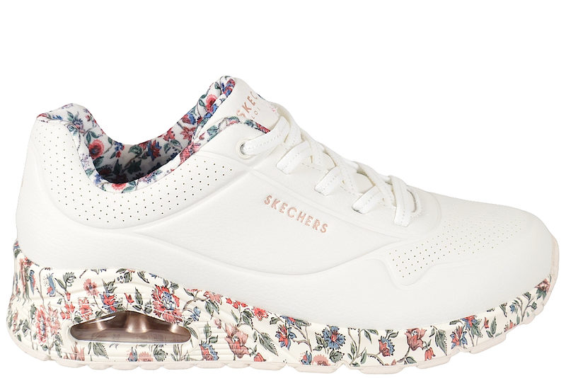 SKECHERS UNO SAFARI TIME FLOWER WHITE SNEAKER