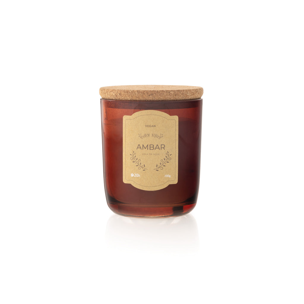Vela Copo 9cm Vegan Tampa Cortiça Castanha