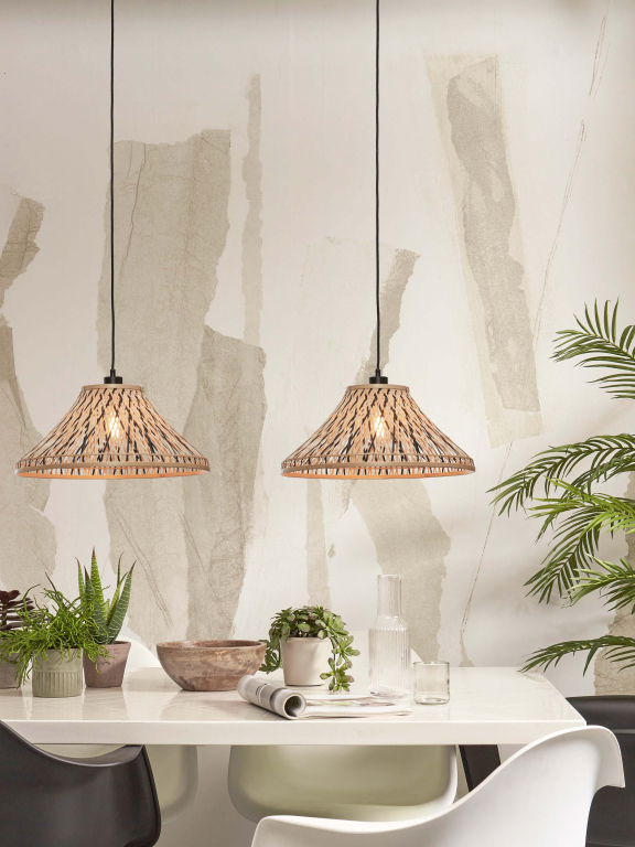 Good&Mojo Tahiti hanglamp Ø45 zwart/naturel