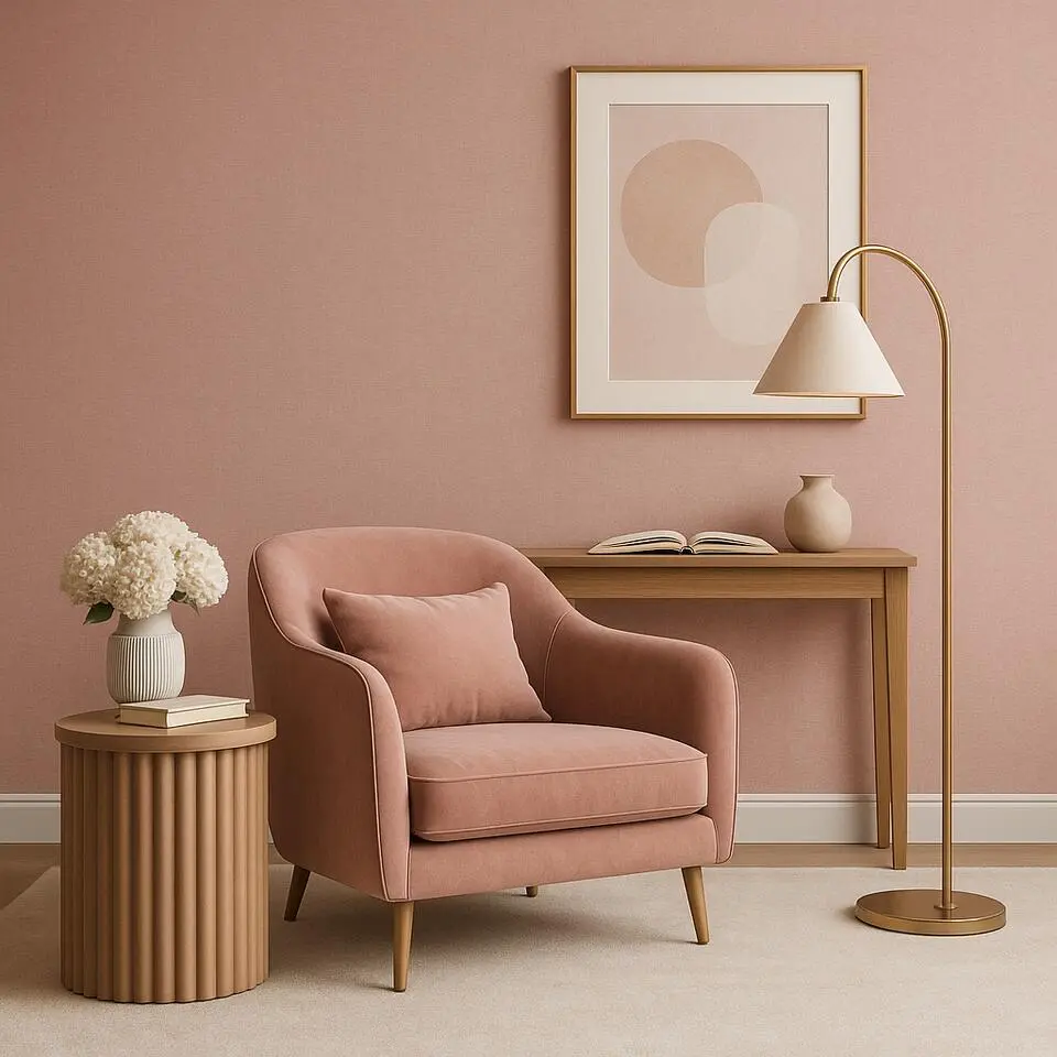 Dutch Wallcoverings Vliesbehang Linen & Textures uni - roze - 10,05m x 53cm