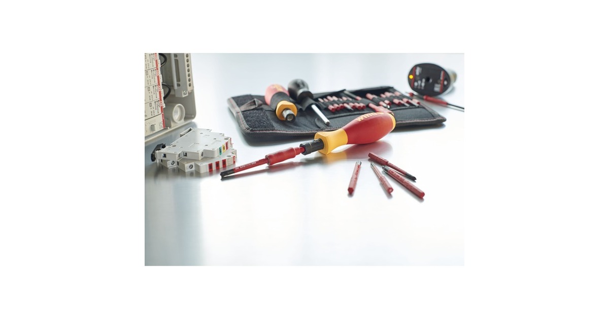 WihaMomentschroevendraaierset TorqueVario-S electric  (Rood/geel, 19-delig, 0,8 - 5 Nm)